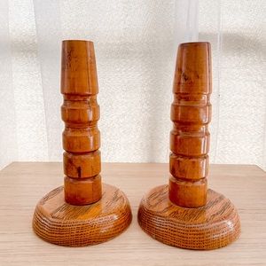 Wooden Candlestick Holder